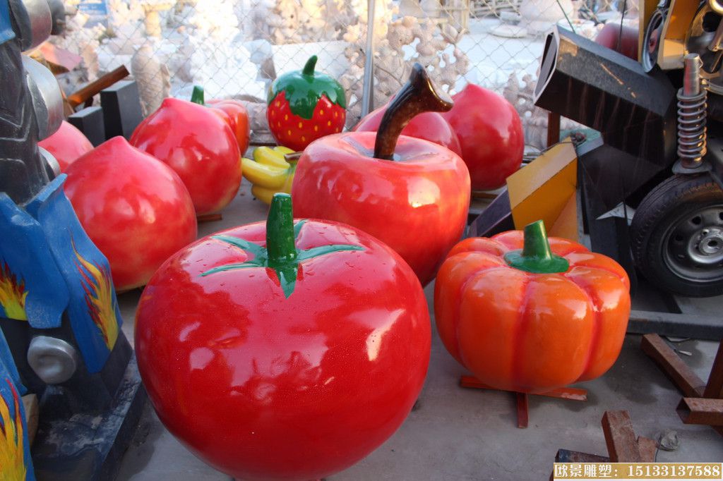 玻璃钢番茄雕塑 玻璃钢蔬菜雕塑